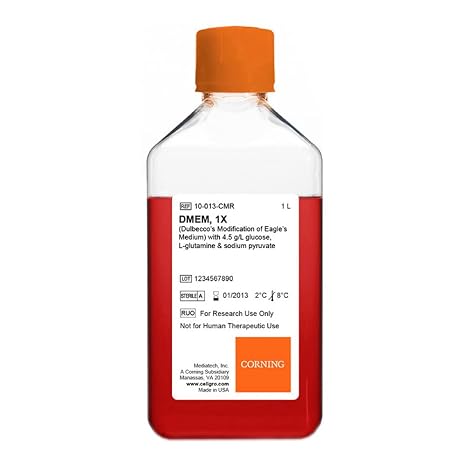 Mediatech 15-013-LX Dulbecco's Modification of Eagle's Medium, Powder, 4.5 g/L Glucose and Sodium Pyruvate Without L-glutamine, 10 lb.