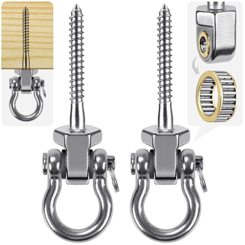SELEWARE Heavy Duty Swing Hangers with Bearings, 2-Pack - Stainless Steel Porch Swing Hardware for Patio & Playground, Quiet Swivel Hooks - IndoorOutdoor Heavy Duty Swing Hardware, 1500LB Capacity