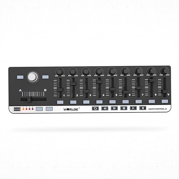 Btuty Portable Mini USB 9 Slimline Control MIDI Controller Keyboard Controller
