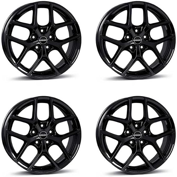 4x Borbet alloy rims Y 8x19 ET45 5x114,3 black glossy compatible with Dacia Duster