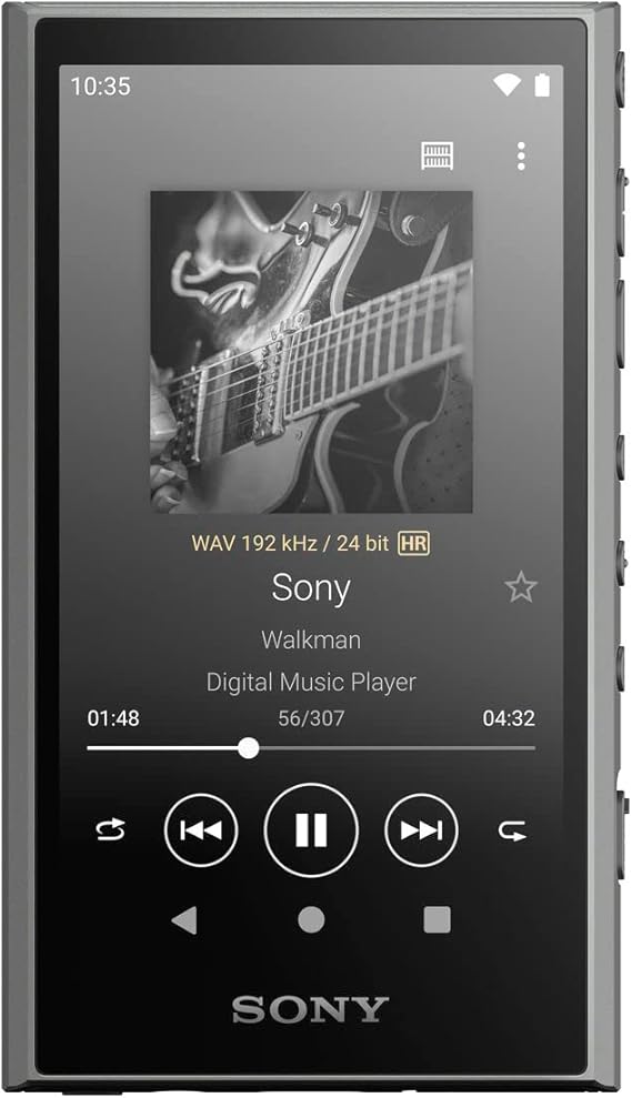 Sony NW-A307 Walkman 64GB A300 Series NW-A307: Wireless, High Resolution Wireless, Streaming Compatible, LDAC and aptX TM HD Codec Compatible, MP3 Player, Bluetooth, Android Compatible, MicroSD