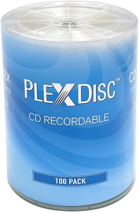 CD-R 52X 700MB Shiny Silver Top Blank CDs 100-Pack Shrink Wrapped