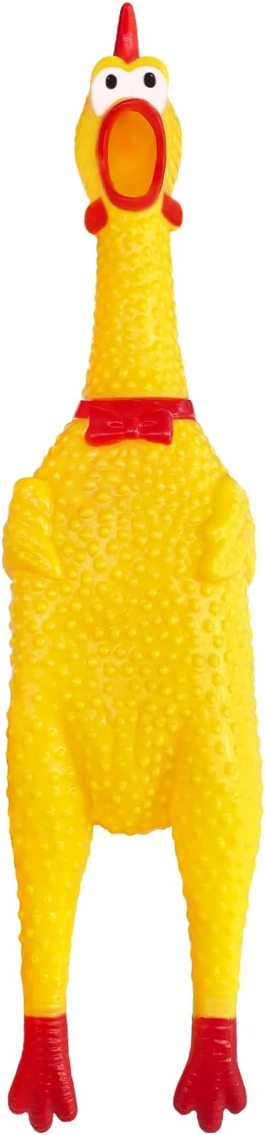 Screaming Chicken Squeaky Rubber Toy,12 Inch Dog Toy Gag Gifts Prank