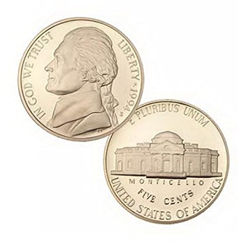 1994 S US Mint Jefferson Proof 5 Cent Nickel Coin