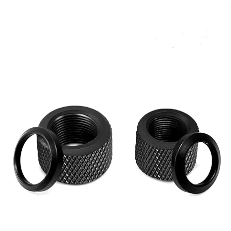 Thread Protector kit 1/2x28 5/8x24 TPI with Free Crush Washer, All Steel Threaded (4 Pack)