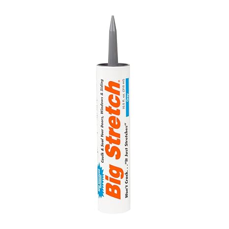 Sashco Big Stretch Acrylic Latex High Performance Caulking Sealant, 10.5 oz Cartridge, Gray