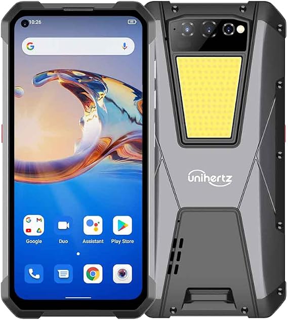 Unihertz Tank, Largest Battery 4G Rugged Smartphone 108MP Camera Fingerprint 66W Fast Charging 2380 Hours Standby 150 Hours Calling Time (Support T-Mobile & Verizon only) Black