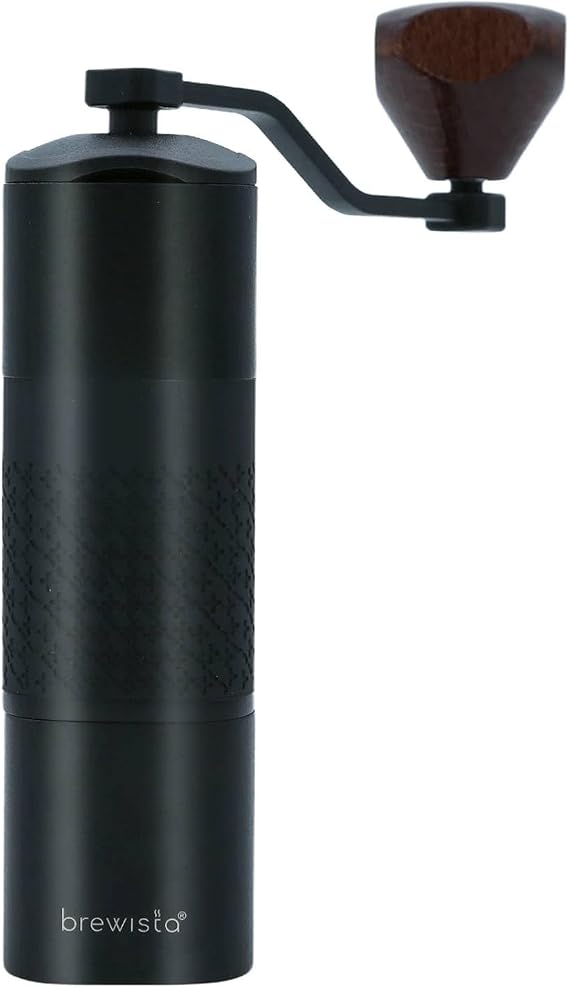 Brewista Artisan Meteor Manual Coffee Grinder, Stainless Steel Conical Burr Grinder with 18 Adjustable Settings, Portable Espresso, Moka Pot Coffee Bean Grinder, Detachable Handle, 25-30g Capacity