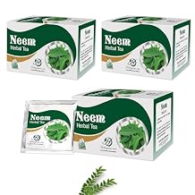 HERBOGANIC Neem Herbal Tea - Digestion Support and Immune Boost | Refreshing and Delicious Blend | Natural Ingredients | 60 Tea Bags