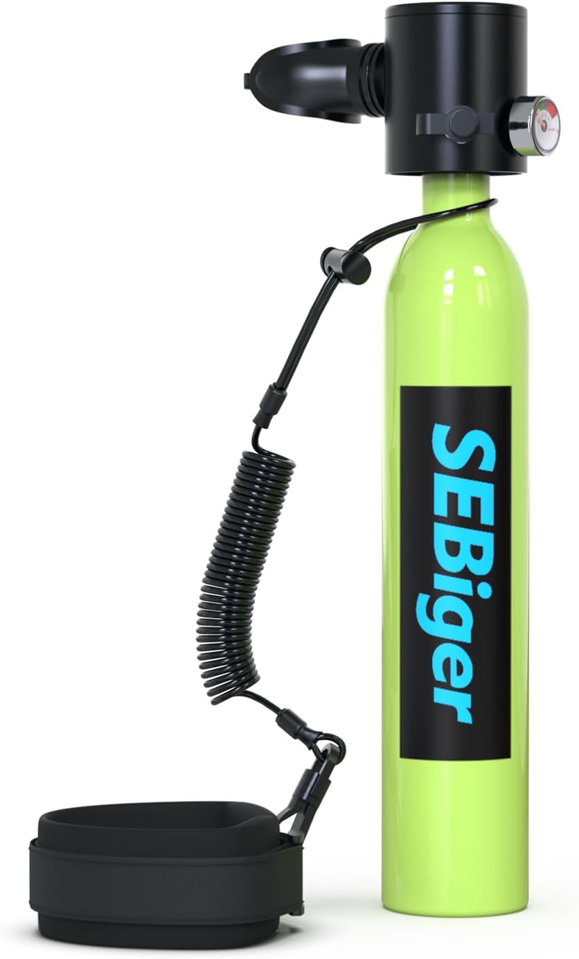 Diving Tank with DOT Certification Reusable Scuba 0.5L Pony Bottle Support 5-10 Minutes Dive Time Diving Cylinder Suitable for Underwater WorkUnderwater Recreation