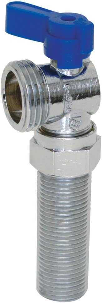 Eastman Brass Hose Thread Washing Machine Outlet Stop Valve, 1/2 Inch MIP or Sweat x 3/4 Inch MHT, Quarter Turn Ball Valve, Cold Water Applications, 10759