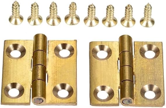 Door HingesButt Door Hinge 2Pcs Brass 1/1.5/2/2.5 Inch Door Hinges Decorative Cabinet Hinge Wooden Jewelry Box Hinge Furniture Fittings with Screws-A (Color : A)