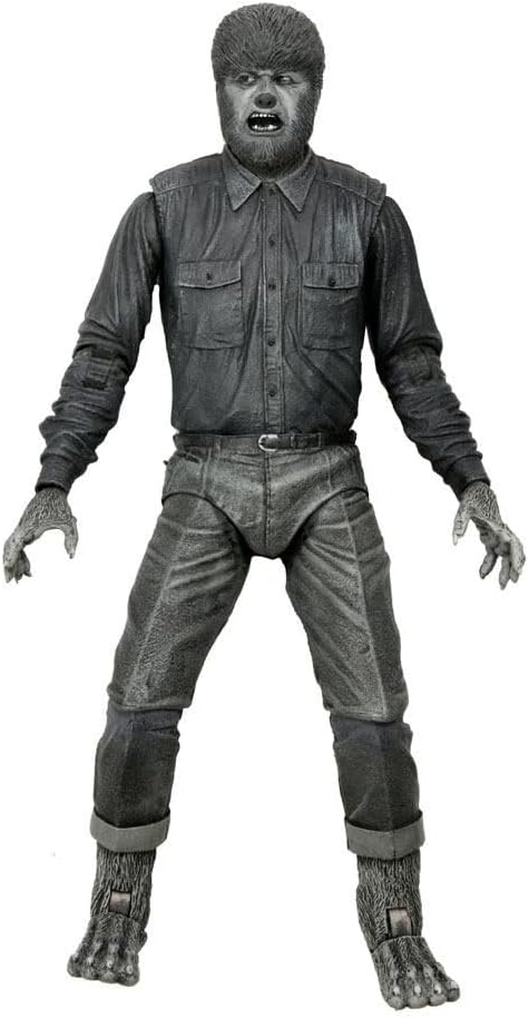 NECA - Universal Monsters Ultimate Wolf Man B&W 7" Figure | Universal monsters 7 Inch Action Figure Ultimate - Wolf Man Black & White