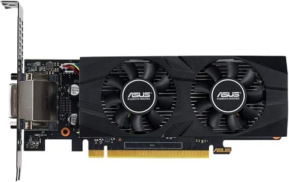 The ASUS GeForce GTX 1650 OC edition 4GB GDDR5, low-profile design, IP5X dust resistance, Auto-Extreme Technology, protective backplate, 144-hour validation program, GPU Tweak II.