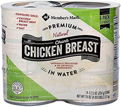 3 Set -Concord Import Member S Mark Premium Chunk Chicken Breast (12.5 Oz, 6 Ct.) Wholesale, Cheap, Discount, Bulk (1 - Pack), 900103