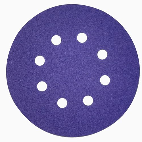 Ultra Durable Ceramic Sanding Discs, 5 inches 8-Holes, Heavy-Duty Hook & Loop Film Discs for Random Orbital Sanders 180, 10
