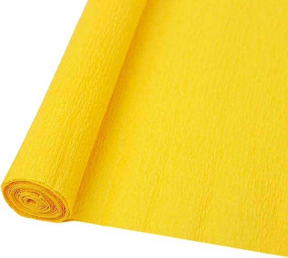 Crepe Paper Rolls 70g - Art DIY Crafting Supplies for Flower Making, Crinkled Party Streamers, and Decoration Projects Wrinkled Paper (Gold)