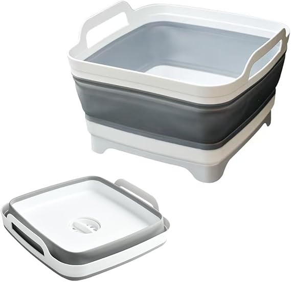 Large Foldable Salad Spinner Large Collapsible Rotating Vegetable Strainer Quick Drain, Easy Storage