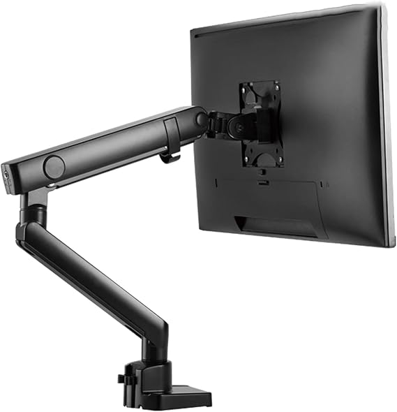 Single Monitor Arm Single Monitor Stand Arm Height Adjustable Monitor Stand Mount with Mechanical Spring Monitor Desk Mount for 17"-35" Screen Monitor Desktop Mount (Color : Black)