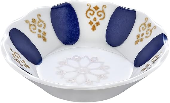 Hakan Traditional Melamine Turkish Teacup Saucers, Authentic Design Tea Glass Plates, Non-Breakable, 6 Pcs, 3.9 in (Blue)