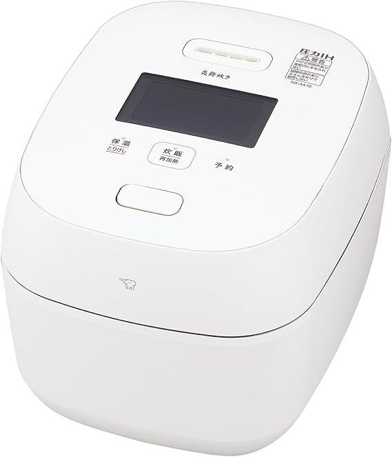 Zojirushi 象印マホービン Rice Cooker 5.5 Cups Flame Dance Cooking Flagship Model Made in Japan Easy to Clean 2 Parts White NX-AA10-WZ