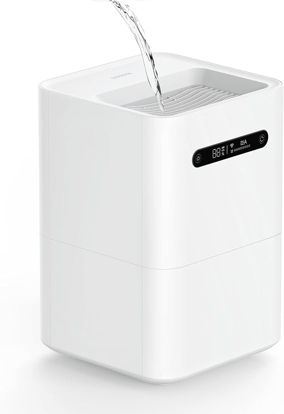 smartmi Evaporative Humidifiers, Cool No Mist Humidifiers for Bedroom, Air Humidifiers for Baby, 4L Top Fill, Self-Cleaning, Quiet, Smart APP Control, Auto Shutoff, Air-drying, Shockproof White