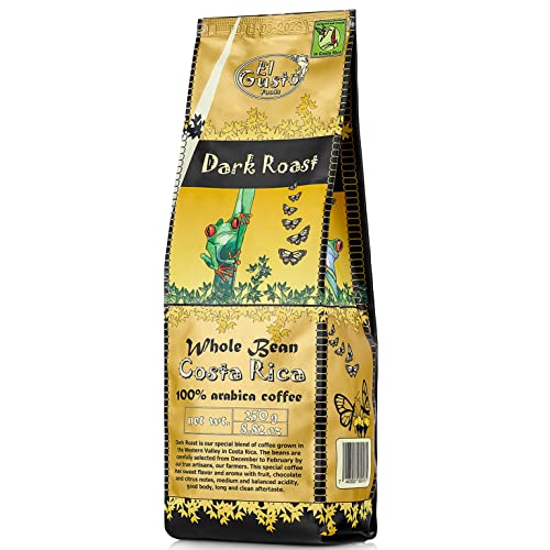 Costa Rican Coffee Dark Roast Whole Bean 31.75oz - 100% Fresh Arabica Beans, Shade Grown & Localy Sourced - Costa Rican Souvenirs, Perfect Coffee Lover Gift
