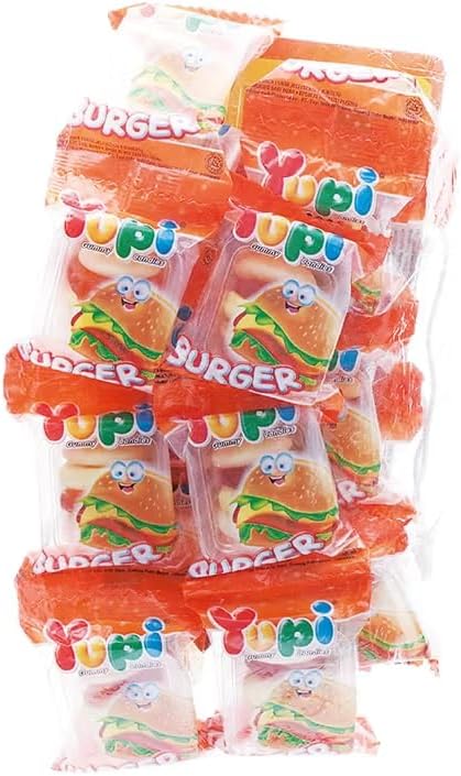 Yupi Gummy Candy Variety (Yupi Mini Burger (20 x 8g individually-wrapped mini burgers)