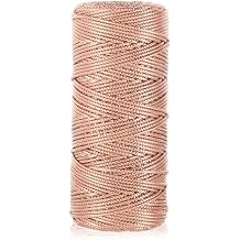 110 Yards 2mm Roes Gold Wrapping Twine Strings, Gold Decorative String, Christmas Metallic Twine String, Twines Glitter Metallic Cord for Gift Wrapping Crafts Decorative