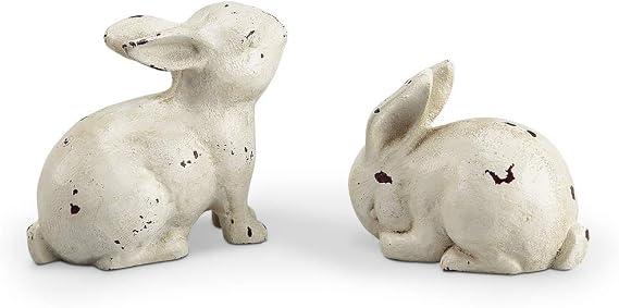 White Rabbit Pair Decor, Set of 2