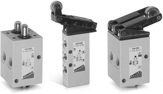 CAMOZZI 138-945 ACTUATING Force: 70N, Flow Rate: 500NL/MIN, Function: 3/2 Ways NC, MECHANICALLY Operated, Operating Pressure: 0-10 BAR, Pneumatic Valve, Ports G1/8, Series 1 & 3, Spring Return, W/