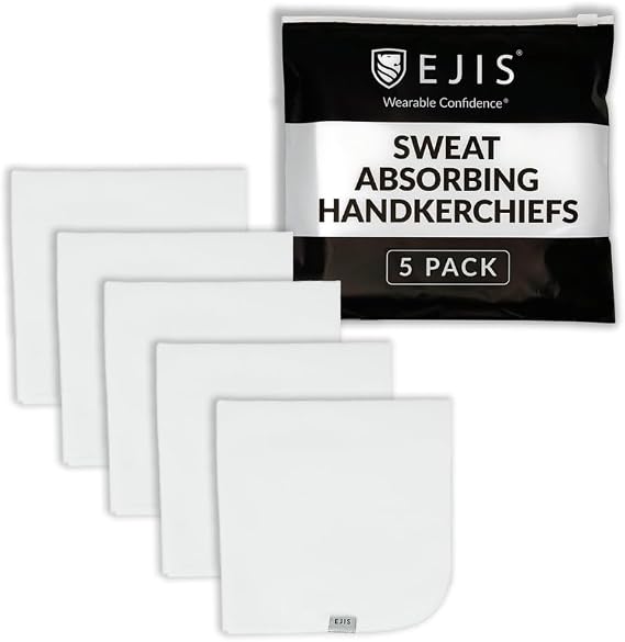 Ejis Sweat Rags for Men Sweat Absorbing Handkerchiefs, Pocket-Size Small Gym Towels for Sweat, Ideal for Workouts, Travel, Sports & Daily Use - 12x12 (5 Pack)