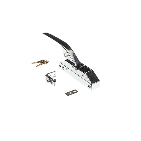 10-1/4" L Chrome Plated Die Cast Mechanical Edgemount Latch with Offset Handle and Cylinder Lock