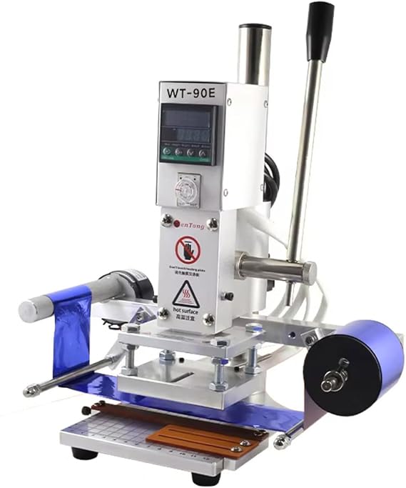 Semi Automatic Hot Foil Stamping Machine, Manual Heat Press Embossing Tool for Leather, Wood, Paper, PVC Cards, DIY Crafting