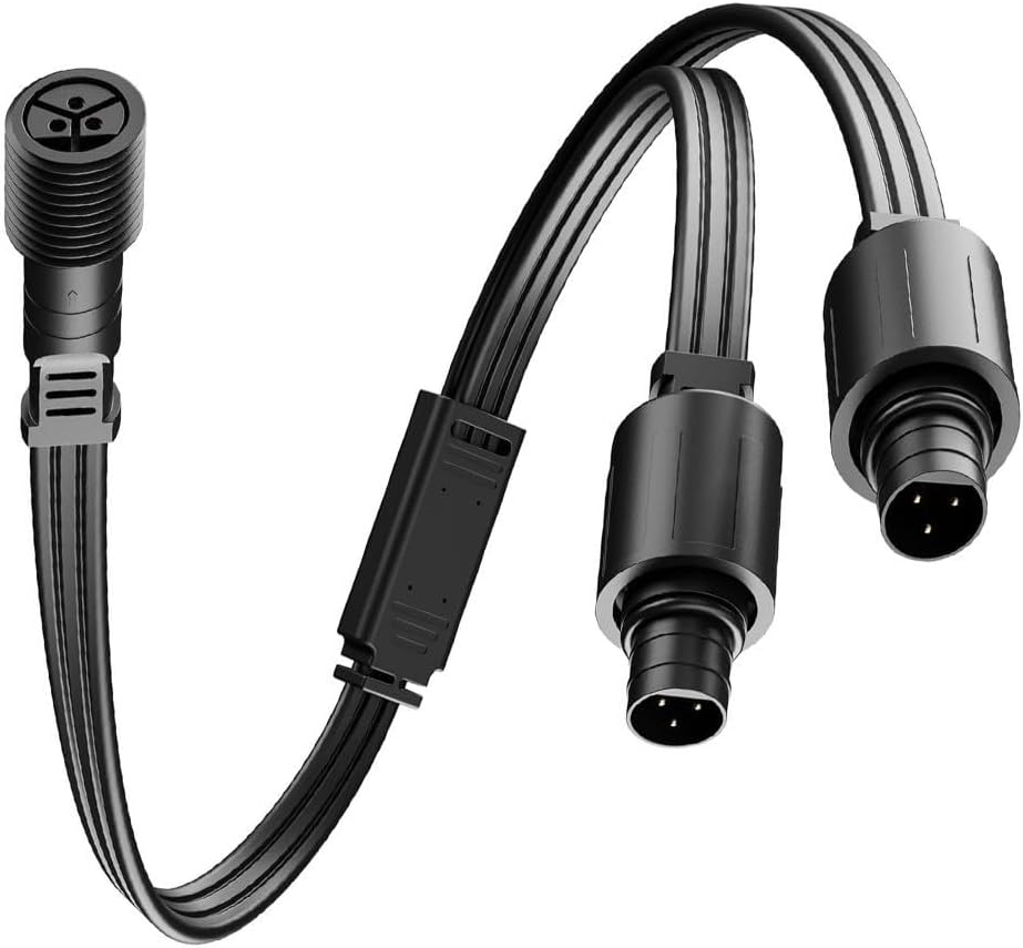 Y-Type Splitter for Eufy Permanent Outdoor Lights E22 T8L02, 22AWG Oxygen-Free Copper Waterproof IP65 Connector, Easy Twist Lock for Holiday Garden Lighting