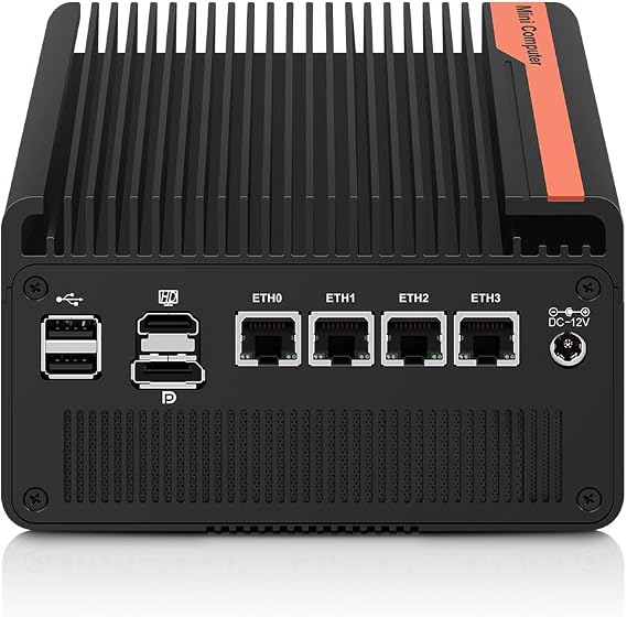 Mini PC N150 NAS 5 M.2 Nvme Pocket NAS Small PC,4X2.5GbE LAN Mirco Desktop Computer 2HD 4K@60HZ,Router/QNAS/Firewall DDR5 for Office Business (8GB RAM 128GB SSD, N150)