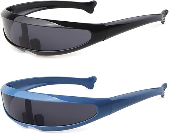 KFPH Futuristic Narrow Sunglasses Robot Space Rave Futuristic Glasses Personality Cosplay Cyclops Cool Glasses