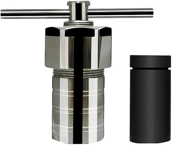 Hydrothermal Synthesis Reactor, 20ml/25ml PPL Lined Hydrothermal Synthesis Autoclave Reactor 3Mpa High Pressure Digestion Tank Black(25ml)