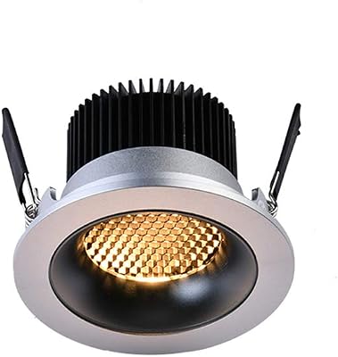 Ultra-Thin Anti-glare LED Ceiling Light Recessed Transparent Grid Decor Round LED Spotlight Household Indoor Energy Saving COB Spot Lamp Embedded Warm White Commercial Accent Lighting Baffl