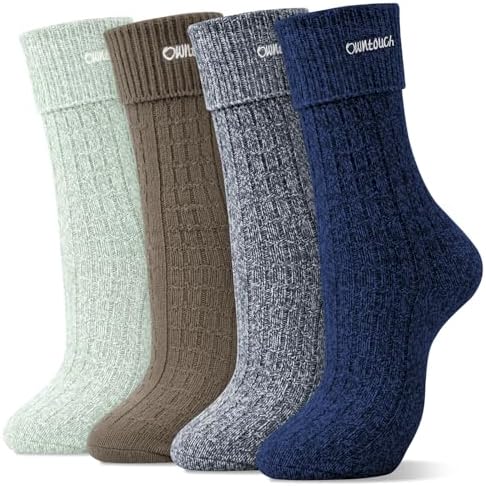 Mens Wool Socks Warm Winter Socks Soft and Cosy Wool Sock for Cold Weather Vintage Crew Sock Gifts for Men