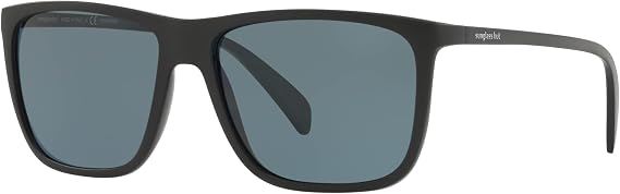Sunglass Hut Collection Man Sunglasses Matte Black Frame, Polarized Green Classic G-15 Lenses, 57MM