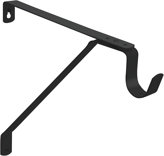 Nuk3y Heavy Duty Adjustable Shelf Rod Support Bracket (Black)