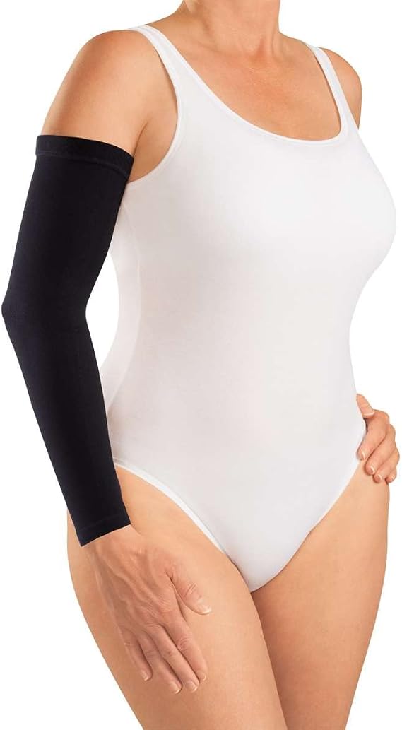 Mediven Men & Women Harmony 20-30 mmHg Compression Arm Sleeve with Top band | Lymphedema arm sleeve with beaded silicone top band for secure fit, daily comfort, and edema containment.