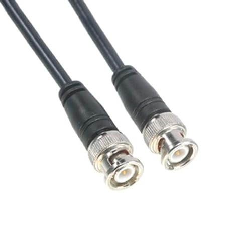 Amphenol CO-058BNCX200-002 Black RG58 Coaxial Cable, 50 Ohm, BNC Male to BNC Male, 2'