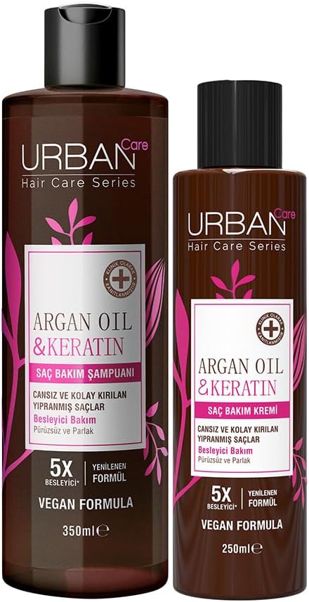 Urban Care Argan Oil & Keratin Besleyici Ve Kırılma Karşıtı Saç Bakım Şampuan Krem 2'Li Set-Uv Koruma