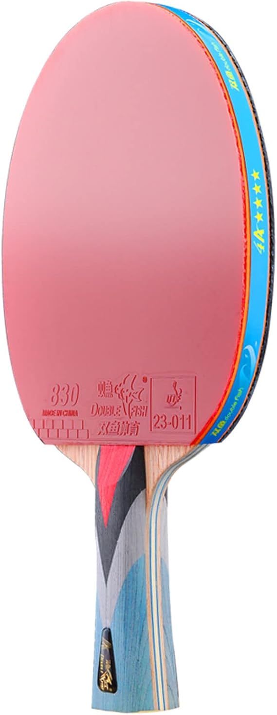ping-pong bat, 4 Stars Ping Pong Paddle,7 Layers of Pure Wood,Table Tennis Bat Set for Beginners,Amateurs,Trainers,Competition,Training(Horizontal Grip)