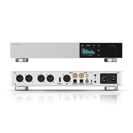 Topping D900 Ultra Flagship DAC, USB-C/USB-B/2x Coaxial/2x Optic/AES/IIS inputs, XLR/XLR PRE Digital-Analog Audio Converter, 12V Trigger, 10-Band PEQ, Full Balanced HiFi Decoder Preamp