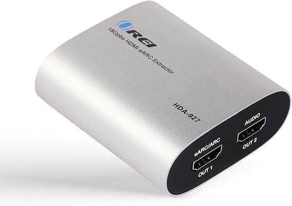 OREI eARC 4K 60Hz Audio Extractor Converter 18G HDMI 2.0 ARC Support - HDCP 2.2 - Dolby Digital/DTS Passthrough CEC, HDR, Dolby Vision Supported (HDA-927)