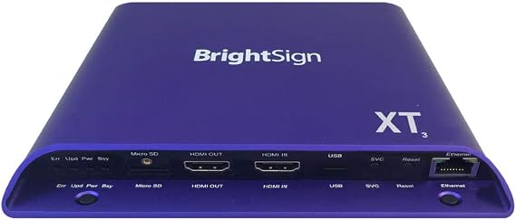 BrightSign XT1143 4K Digital Signage Player with Extended IO, PoE, Live TV