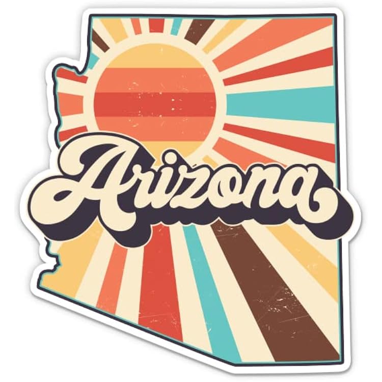 Arizona Retro Style State Vinyl Sticker - Car Phone - 3